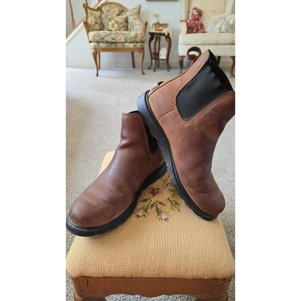 Sorel Chelsea Boots Womens 8 Brown Leather Waterproof Ankle Pull On